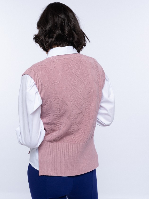 Colete de malha jacquard