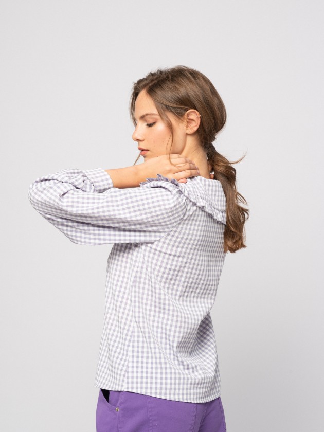 Blouse with baby-doll collar
