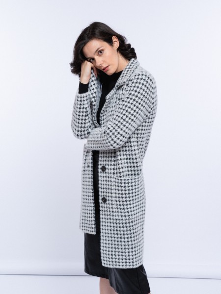 Pied de poule long coat