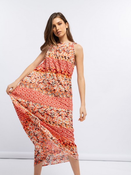 Vestido longo decote halter