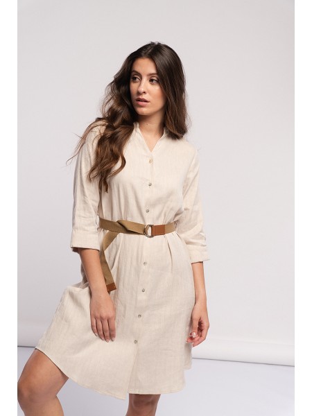 Linen dress with belt