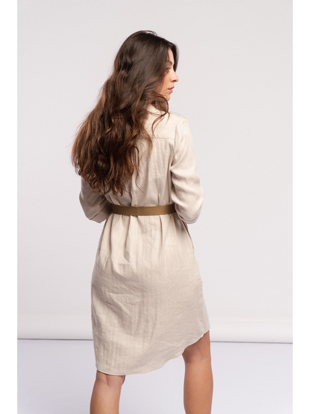 Linen dress with belt
