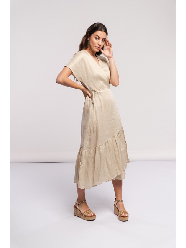 Linen double-breasted dress