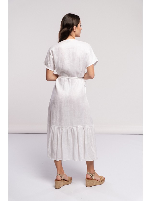 Linen double-breasted dress