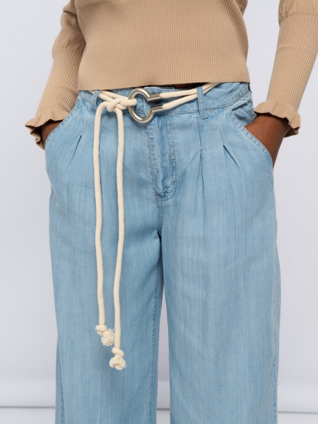 Tencel trousers with belt