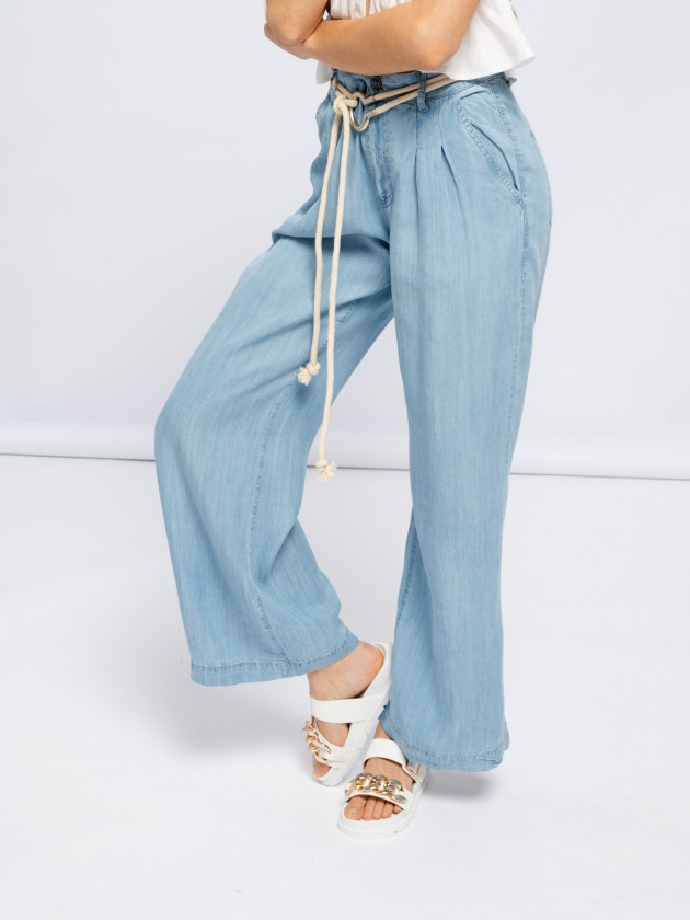 Tencel trousers with belt