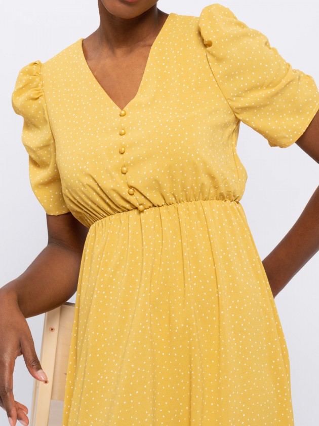 Vestido midi bolinhas