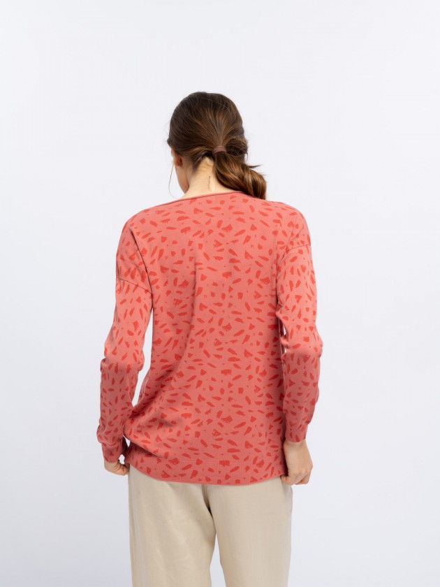 Camisola de malha com print animal