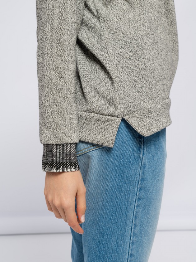 Sweater with jacquard cuffs