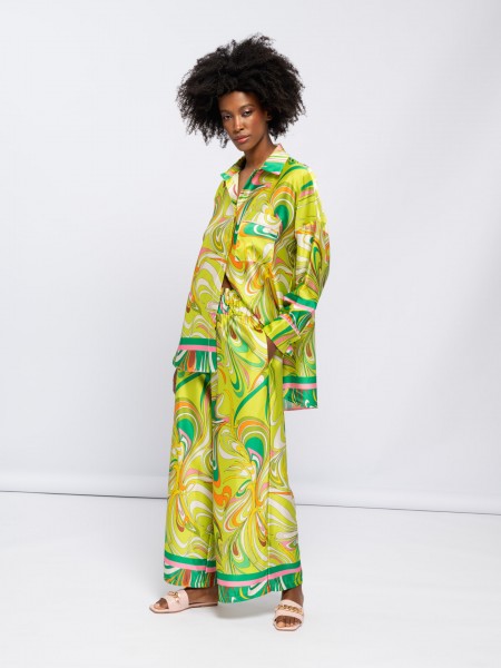 Flowing printed trousers