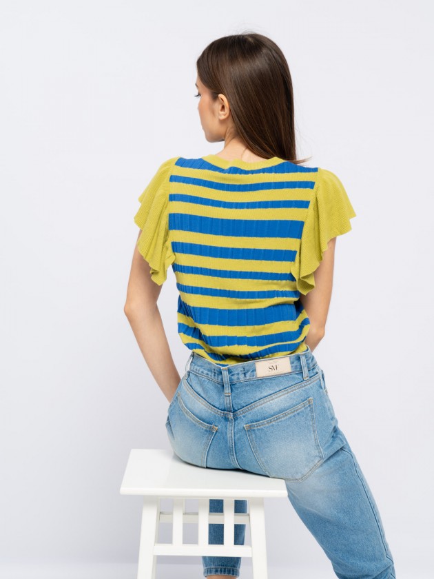 Camisola de malha s riscas