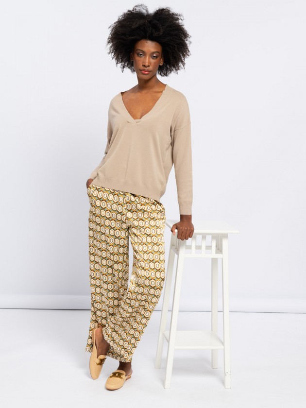 Knit v-neck tunic