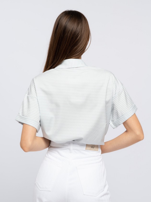 Gingham tunic with patch pockets