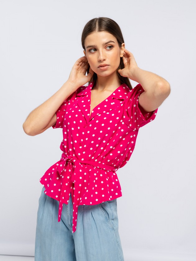 Polka dot print blouse