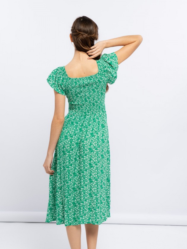 Off the shoulder green dress
