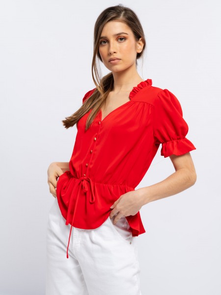 Blouse with ruffles