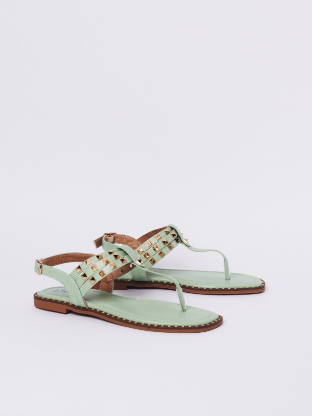 Flat studded sandals