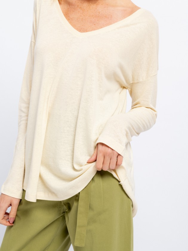 Basic sweater with v neck