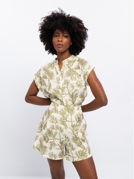 Blusa em linho estampada