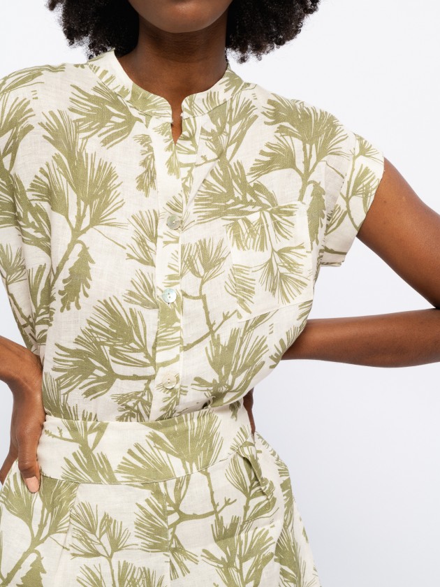 Linen printed blouse