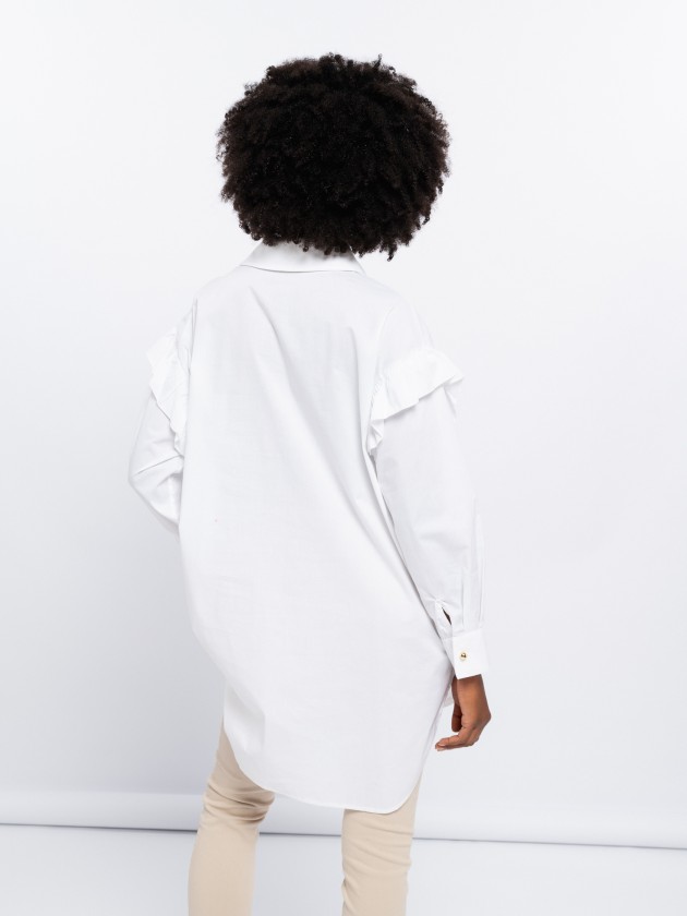 Tunic oversize with frills