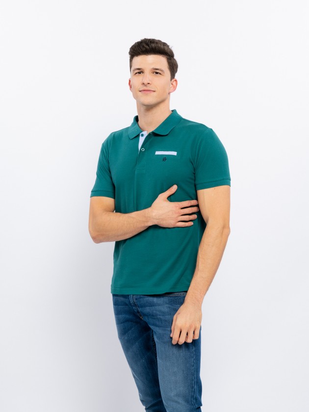 Polo piqu com bolso