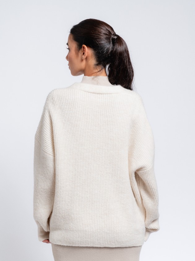 Coat in mohair knit