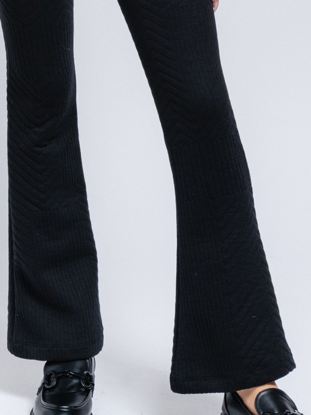 Jacquard knit flare trousers