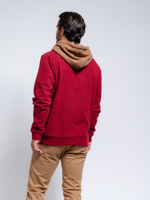 Sweater bicolor em malha canelada