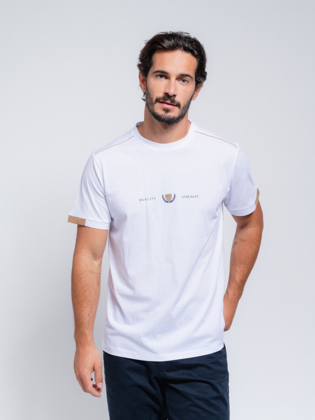 T-shirt com suédes em jersey algodão