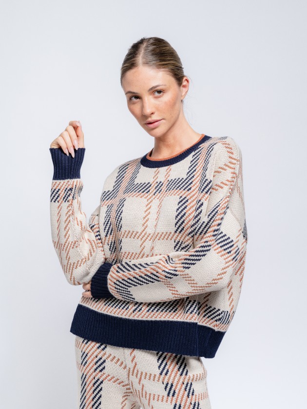 Jacquard knit sweater
