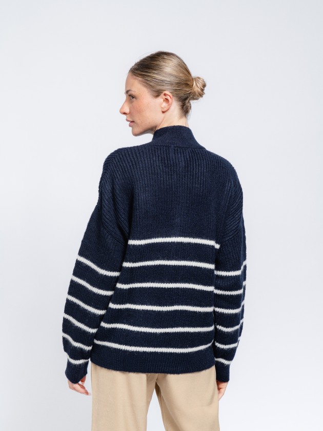 Polo sweater with zip