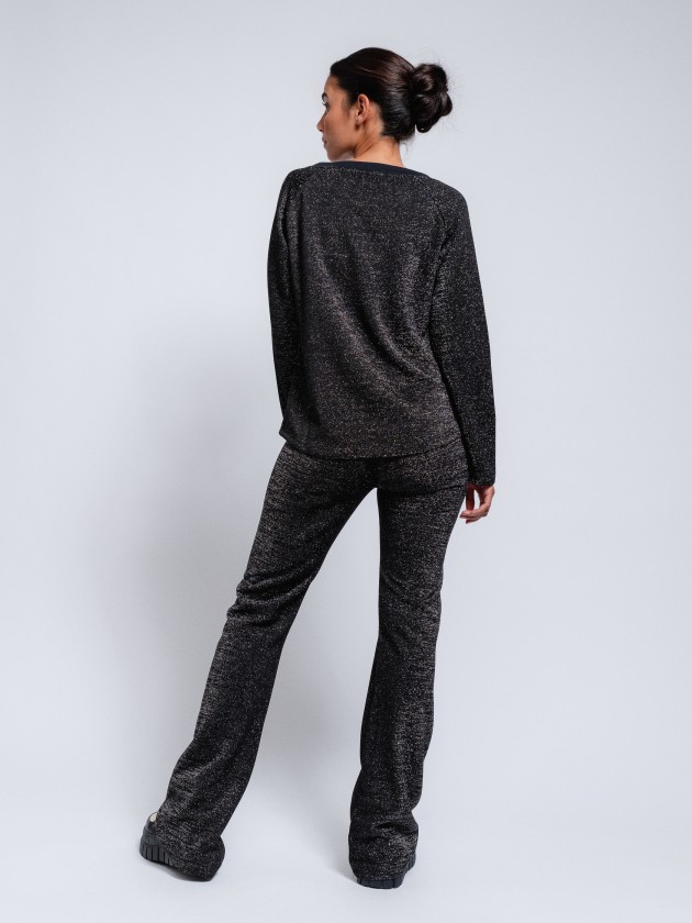 Trousers with lurex
