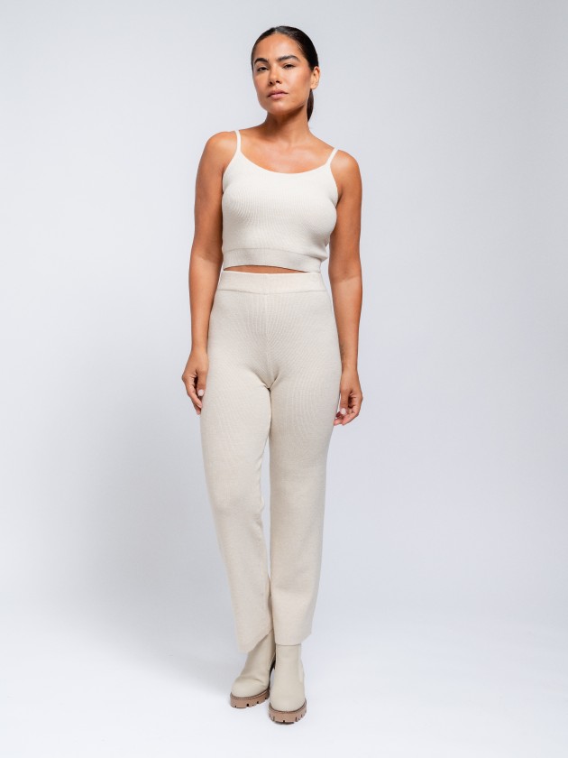 Knitted hight waist trousers