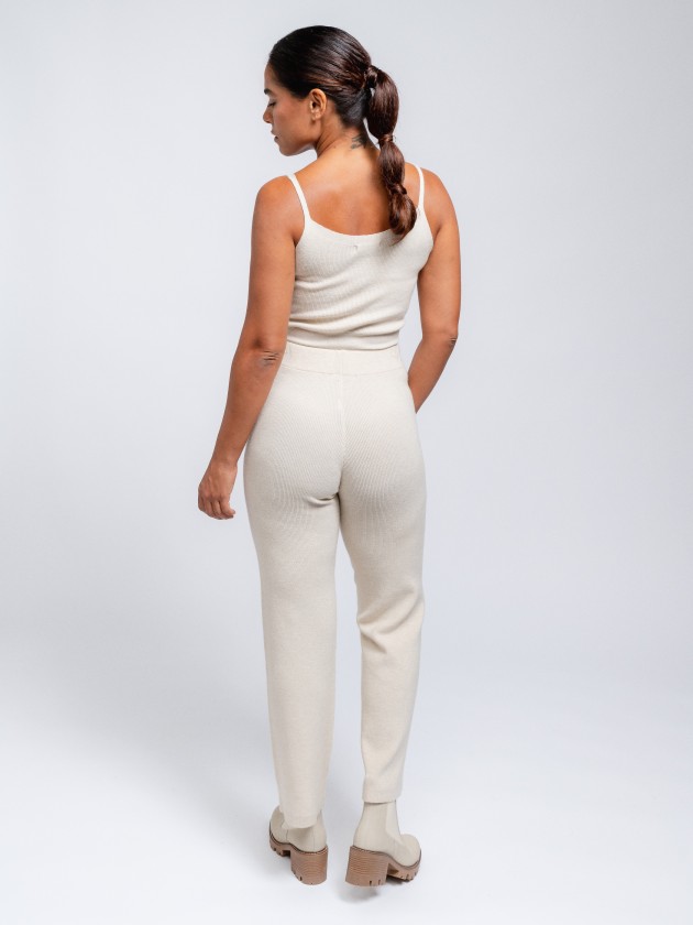 Knitted hight waist trousers