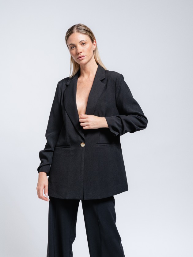 Blazer with ruffle sleeve