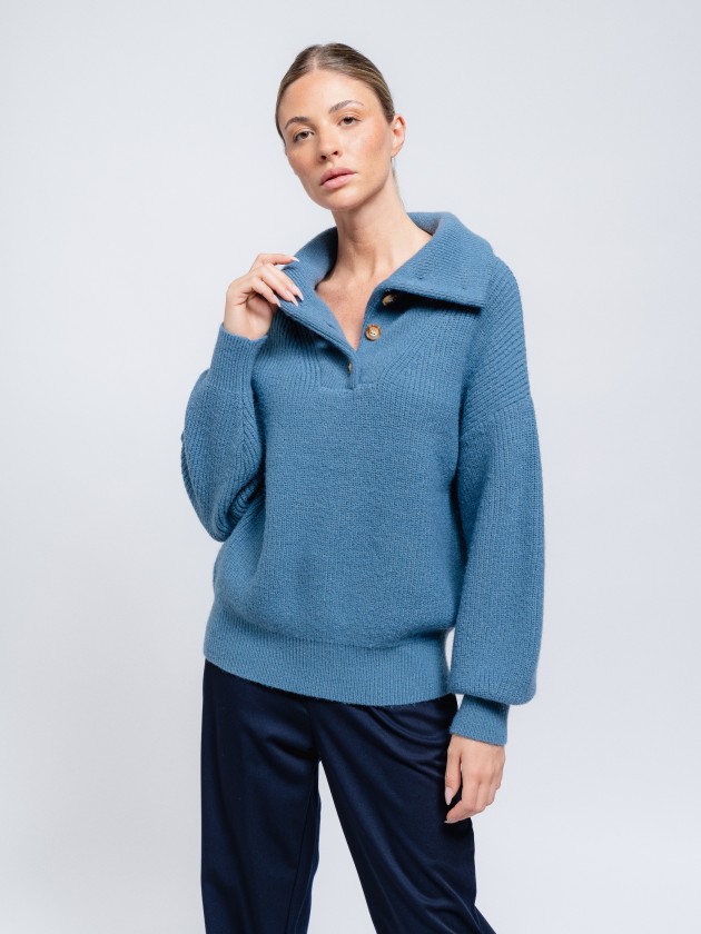 Polo knit sweater