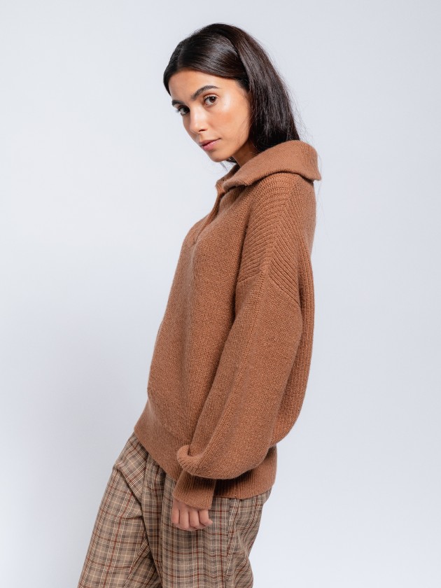 Polo knit sweater
