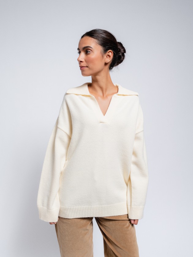 Polo knit sweater