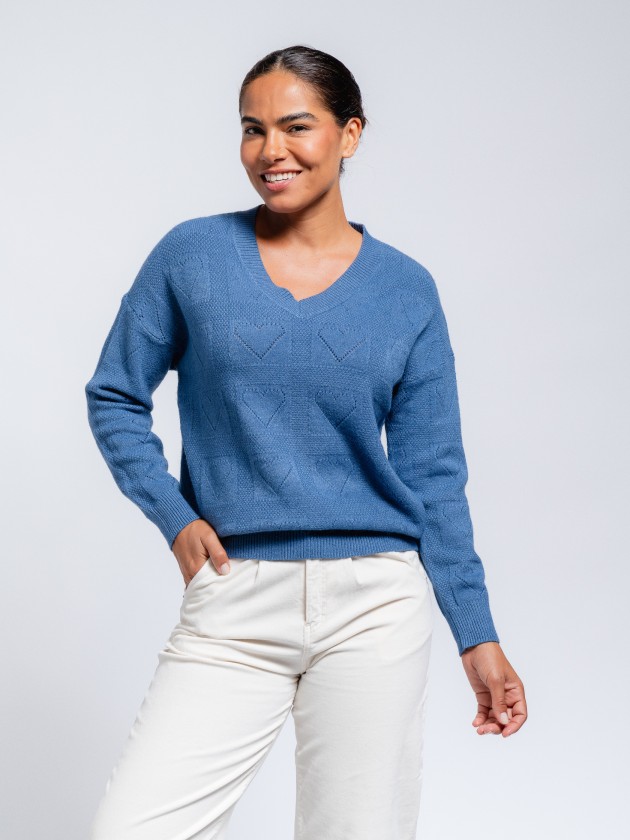 Camisola de malha com coraes