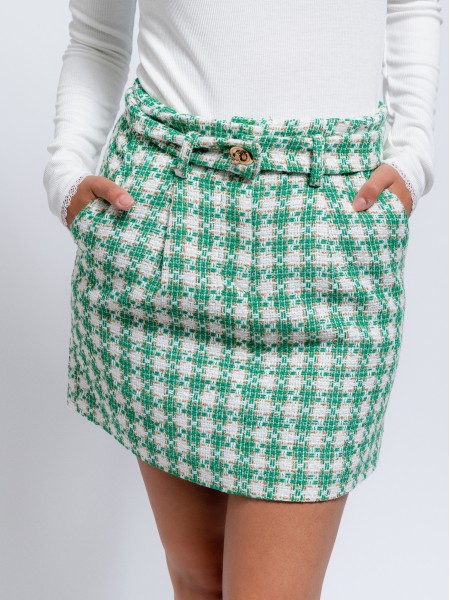 Tweed skirt with pockets - 229427.VERDE | SMF