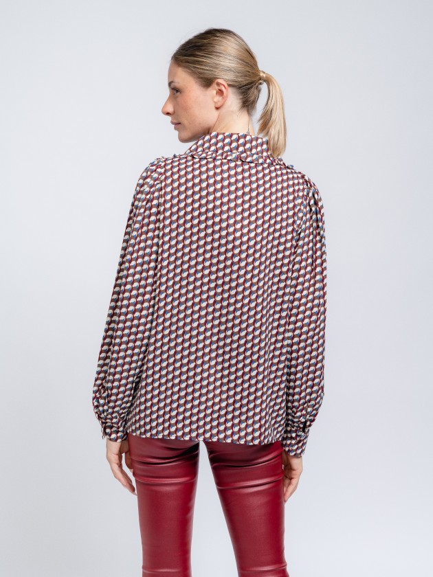 Printed blouse with collar
