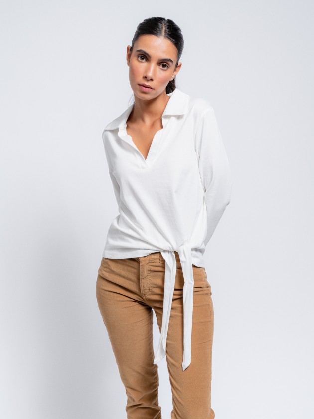 Camisola polo com lao