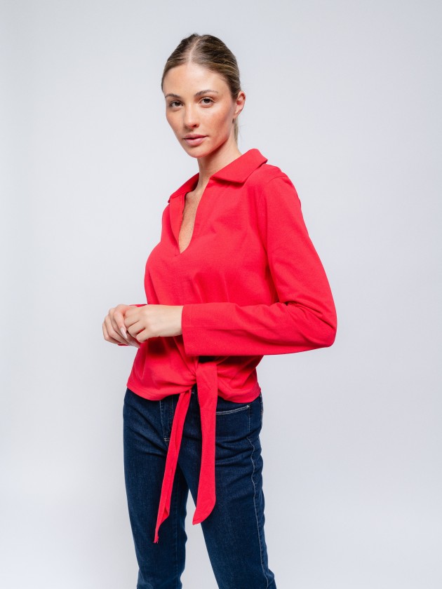 Polo shirt with bow