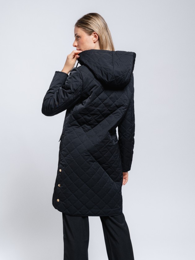 Quilted trench coat