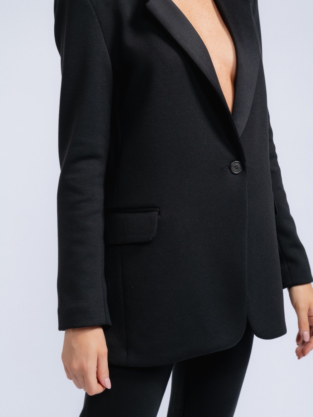 Single button black blazer