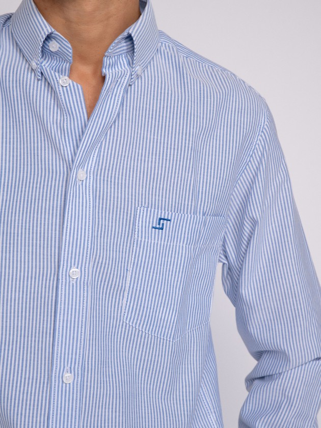 Classic shirt in striped oxford fabric
