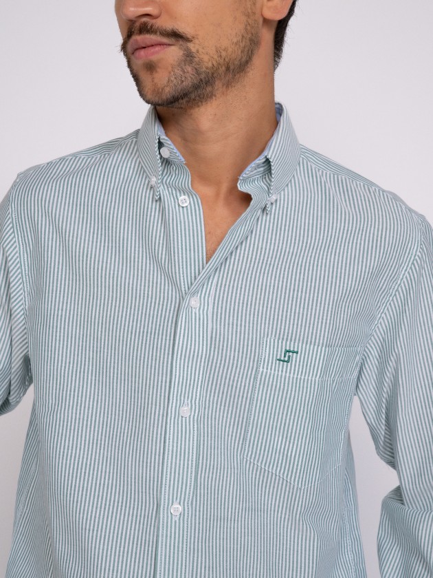 Classic shirt in striped oxford fabric
