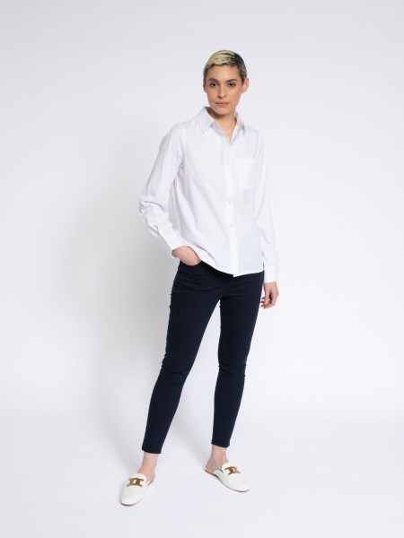 Chemisier blanc avec poche