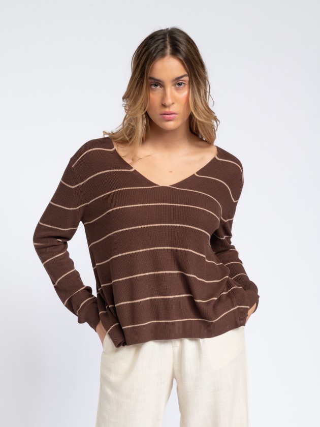 Pull en maille  rayures